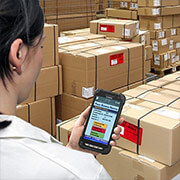 Full-touch handheld for use in logistics